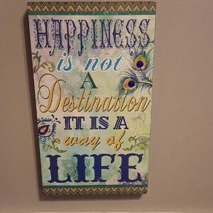 Inspirational Wall Art with Peacock Design